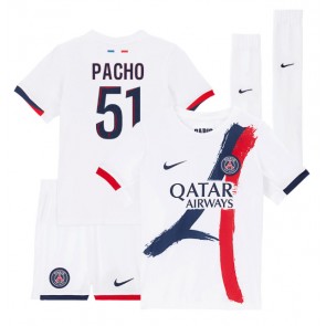 Paris Saint-Germain Willian Pacho #51 Dětské Venkovní dres komplet 2024-25 Krátký Rukáv (+ trenýrky)